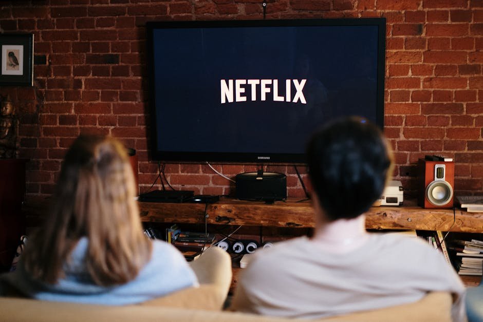Android TV box connected to Samsung TV via HDMI cable for IPTV streaming setup