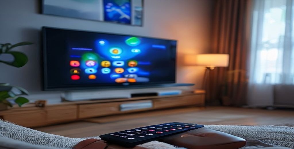 Person setting up Smarters Pro streaming app on smart television screen